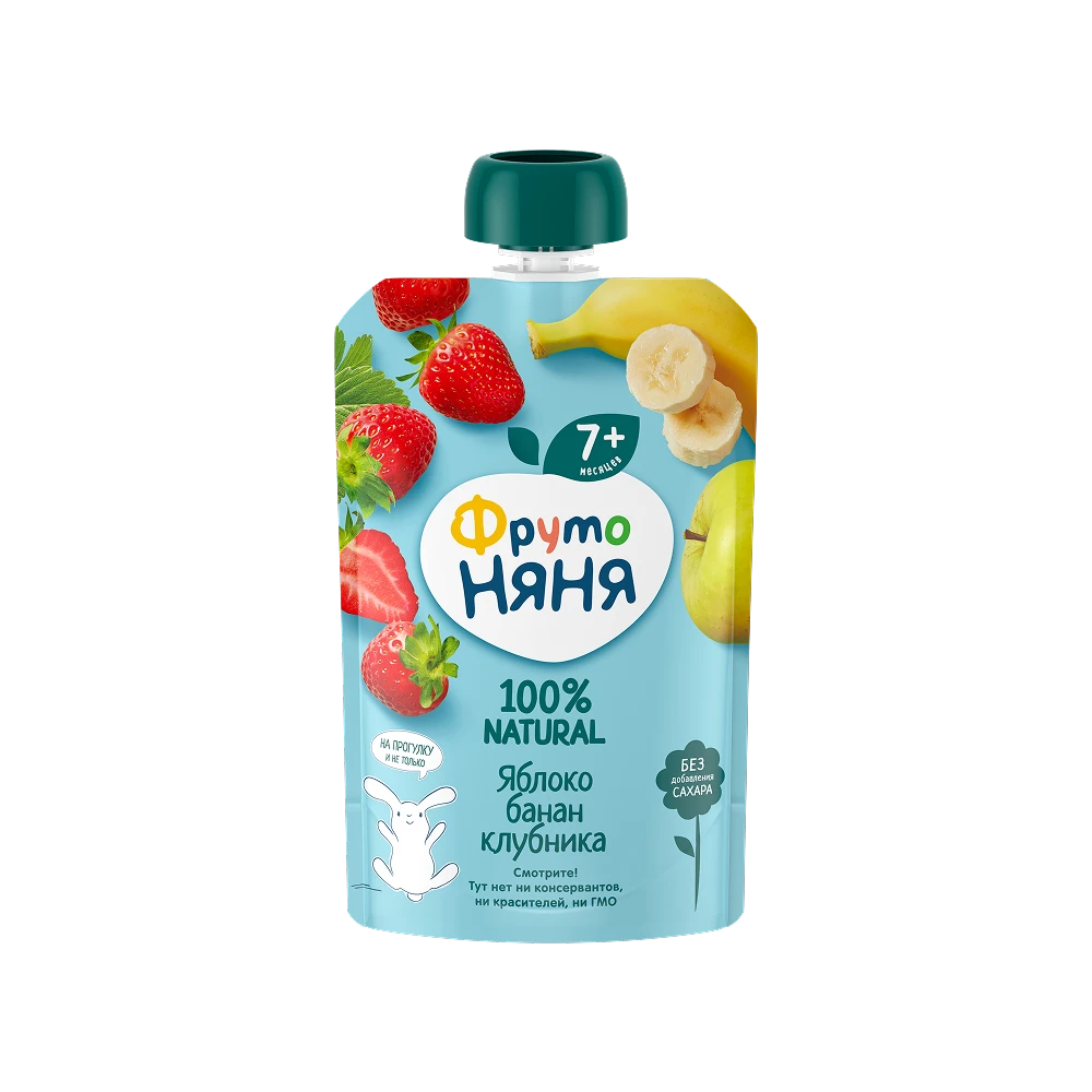 "FrutoNyanya" olma, banan va qulupnay pyuresi