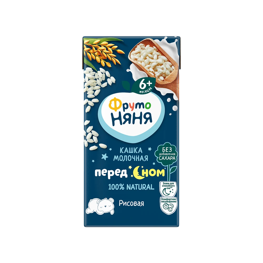 «ФрутоНяня» жидкая кашка «Перед сном» молочно-рисовая